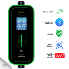 Şarjzen Power Zen 1 7.4 kW Taşınabilir Araç Şarj Cihazı (Wifi+Bluetooth Mobil Uygulama)